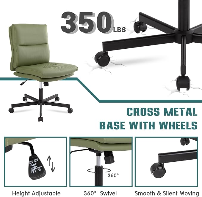 LUCKWIND Armless Office Desk Chair - Image 6