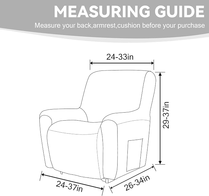 Cupuamon Recliner Chair Covers, Lazy Boy Recliner Covers Stretch Reclining - Image 2