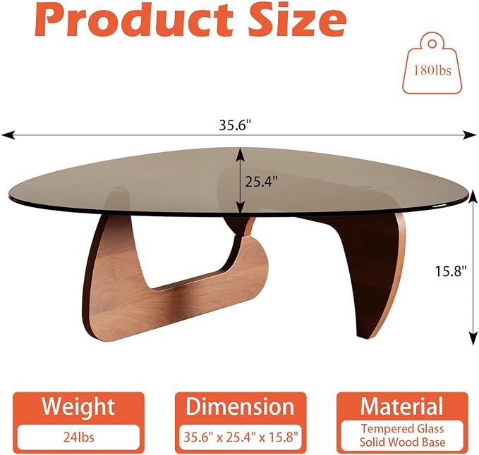 Modern Coffee Table for Living Room and Small Spaces, 35.6" x 25.4" x 15.8" - Image 2