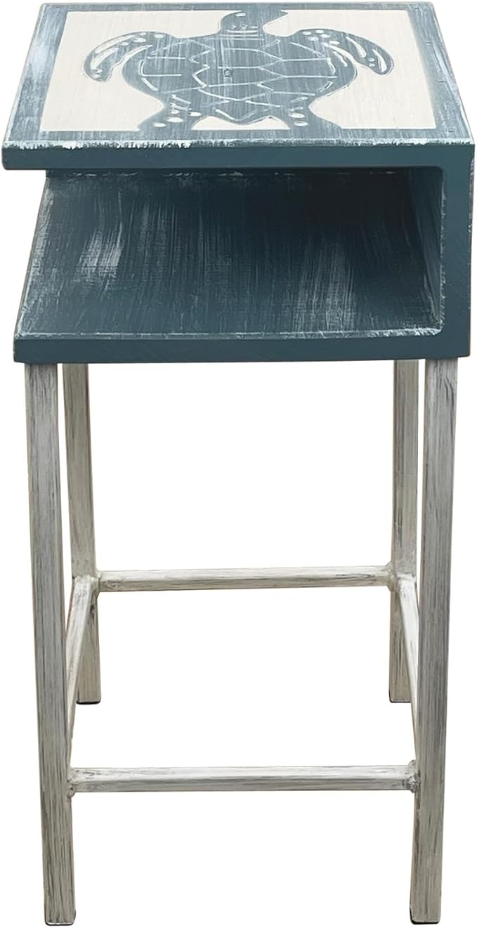 Furniture Barn USA Weathered Cottage and Riverway Shelf Drink Table by FurnitureBarnUSA
