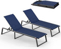 Aluminum Chaise Lounge Chair Outdoor, Foldable& No Assembly Patio Pool Lounge by Oasbira