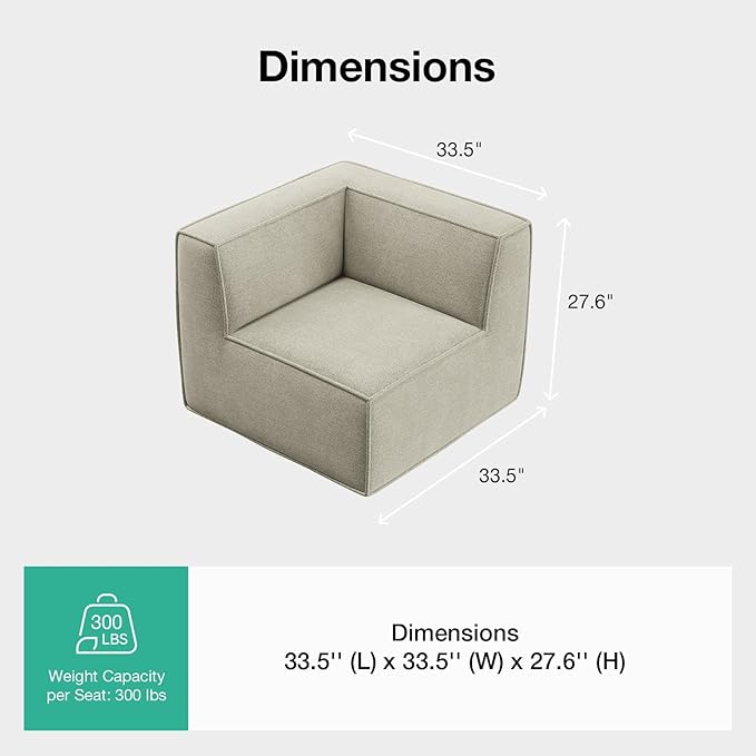 Novilla Modular Sectional Sofa, No Assembly Cloud Sectional Couch - Image 2