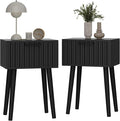YMYNY Fluted Nightstand Set of 2, Small End Table, Modern Coffee Table by High-qualityhomefurnishing