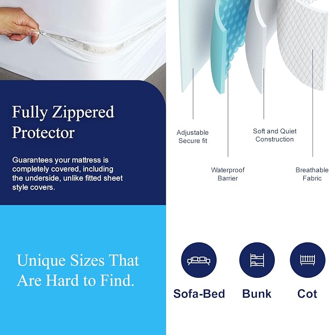 Allersoft| Queen Sleeper Sofa Mattress Cover - Image 4