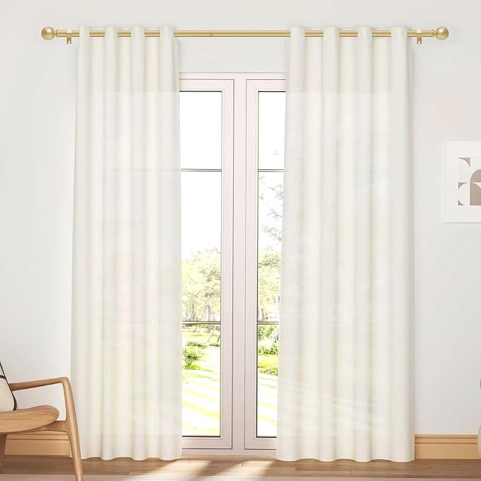 Gold Curtain Rod for Windows 28 to 48 Inch, 5/8 Inch Diameter Heavy Duty - Image 2