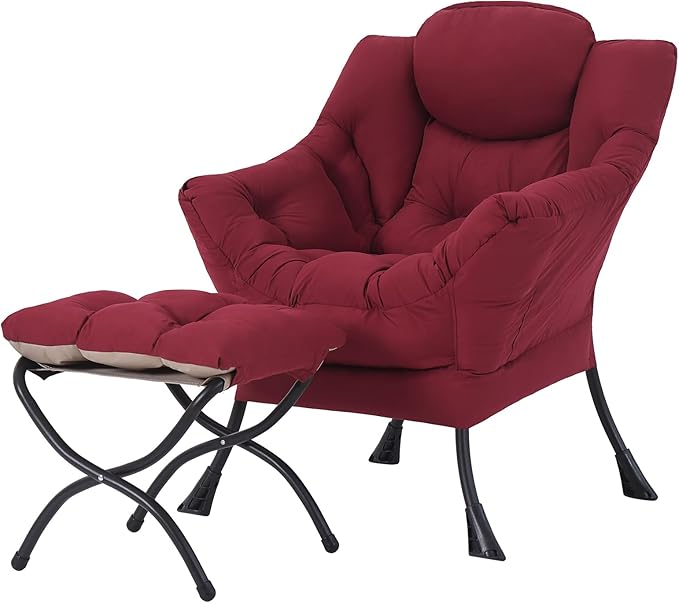 Tiita Lazy Chair with Ottoman, Comfy Leisure Sofa Armchair with Ottoman by TiitaHome