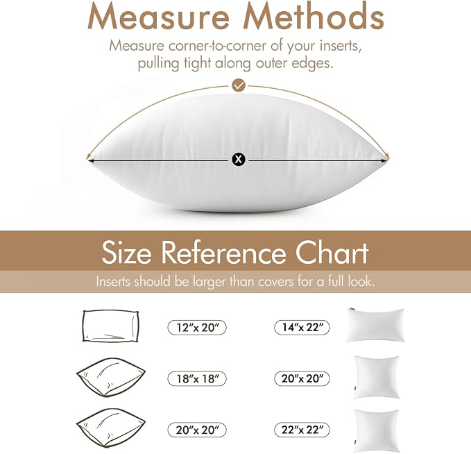 MIULEE 20x20 Inch Throw Pillow Insert Set of 4, Premium Pillow Stuffer Sham - Image 6