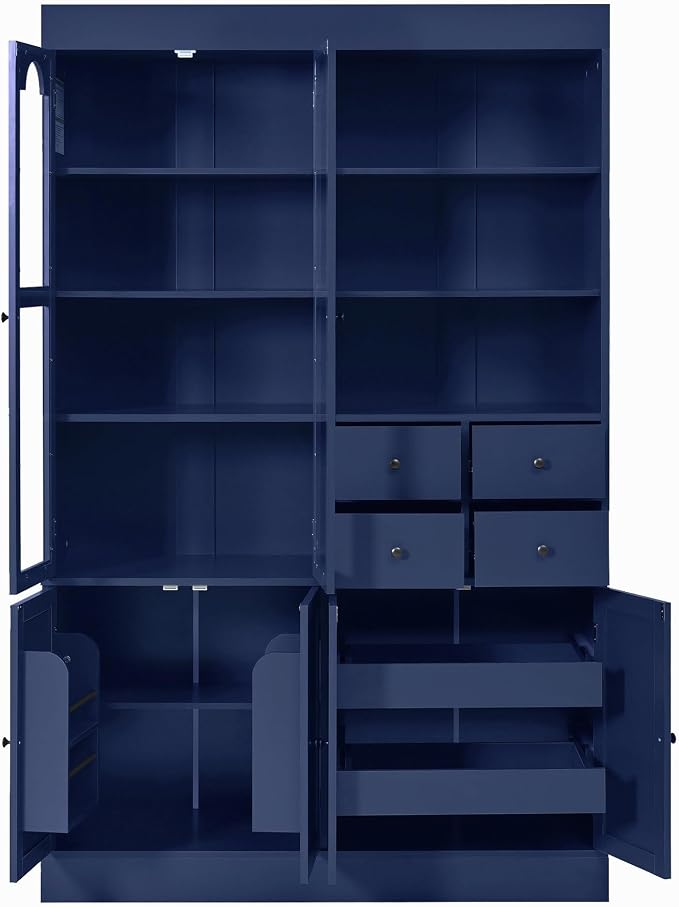 VilroCaz 75'' Tall Freestanding Kitchen Pantry Cabinet, Wood Large Cupboard - Image 5