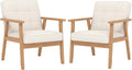 Modern Accent Chairs Set of 2, Upholstered Linen Fabric Leisure Chairs by Unknown