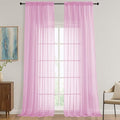 OVZME Sheer Light Pink Curtains 108 Inches Long 2 Panels Set, 59 Inch Extra by OVZME