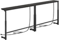 Kitstorack 2-Pack Black Narrow Console Table Behind Couch, Adjustable Height & by Kitstorack