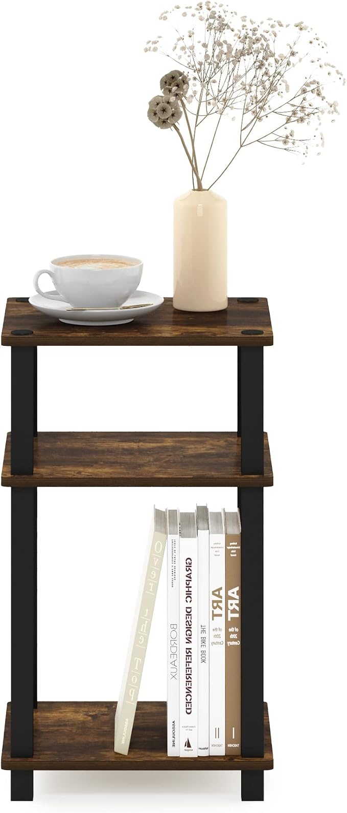 Furinno JUST Side Table, 3-Tier Open Shelf End Table, Toolless Assembly Night - Image 4