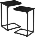 AMHANCIBLE C Shaped Side Table, End Tables Living Room Set of 2, Slide Under by AMHANCIBLE