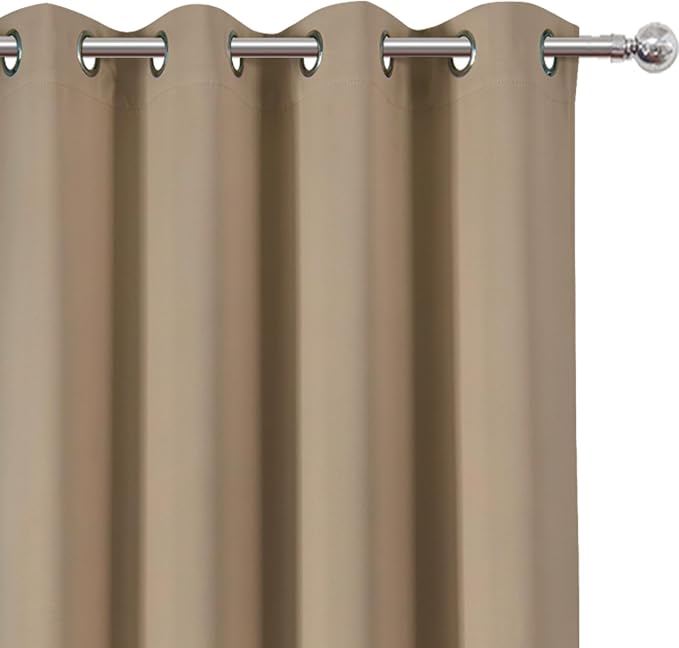 LEMOMO Blackout Curtains 66 x 84 inch/Natural Curtains Set of 2 Panels/Thermal - Image 5