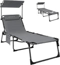 KingCamp Tanning Chair with Face Hole, Lounge Chairs Outdoor Folding Comfy by KingCamp