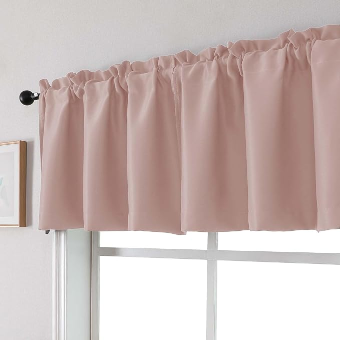 Chyhomenyc Blush Pink Valances for Windows, Short Window Valance Curtains for - Image 8