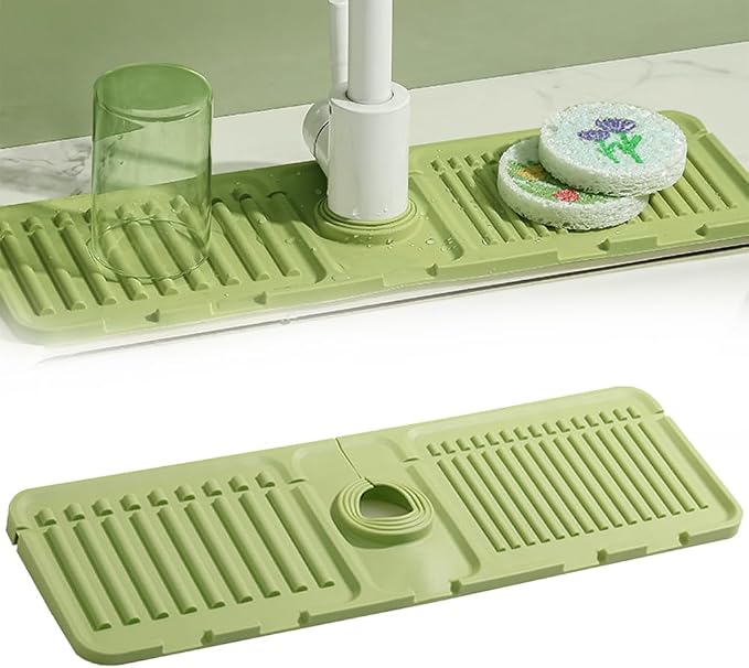 Faucet Mat for Kitchen Sink, 2024 Upgrade Faucet Guard Draining Mat Silicone by Coloday