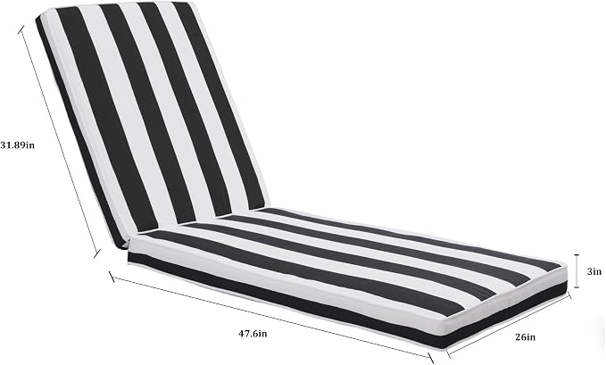 Only choice Chaise Lounge Cushions Outdoor, Fade & Water Resistant Patio Lounge - Image 2