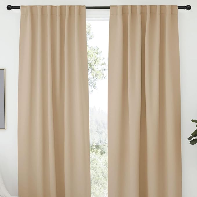 Black Curtain Rods for Windows 66 to 120, Adjustable Length, Heavy Duty Steel - Image 6