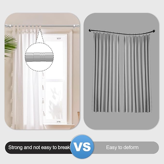 Silver Curtain Rods for Windows - Image 6