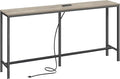 SUPERJARE Console Table with Outlet, 63 Inch Sofa Table with Charging Station by SUPERJARE