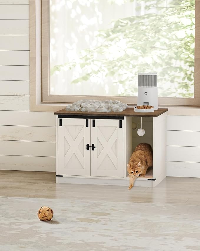 Hzuaneri Cat Litter Box Enclosure, Hidden Litter Box Cabinet Furniture - Image 8