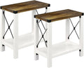 GAZHOME Farmhouse End Table for Small Spaces, Narrow Side End Table by GAZHOME