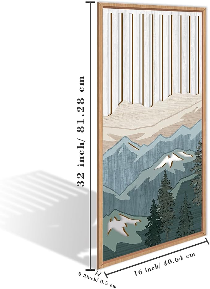IARTTOP Large Mountain Wood Wall Art Framed Decor Set Of 3, Modern Mountain - Image 7