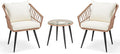 ECOTOUGE 3 Piece Wicker Patio Bistro Set, Outdoor Rattan Dining Set by ECOTOUGE