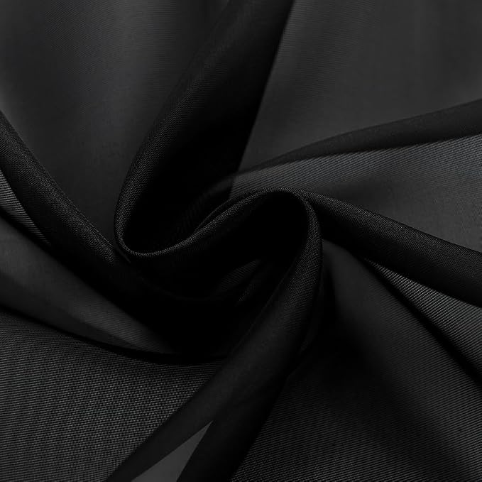 SpaceDresser Black Sheer Curtains 4 Panels Rod Pocket Semi-Sheer Curtain 108 - Image 6