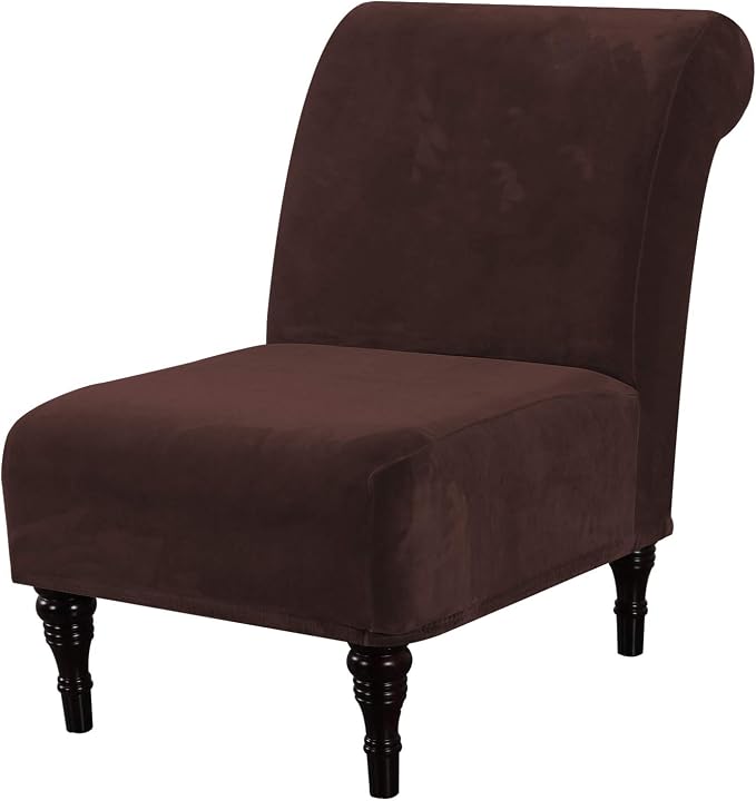 H.VERSAILTEX Armless Accent Chair Covers Thick Velvet Armless Chair Slipcovers by HVERSAILTEX