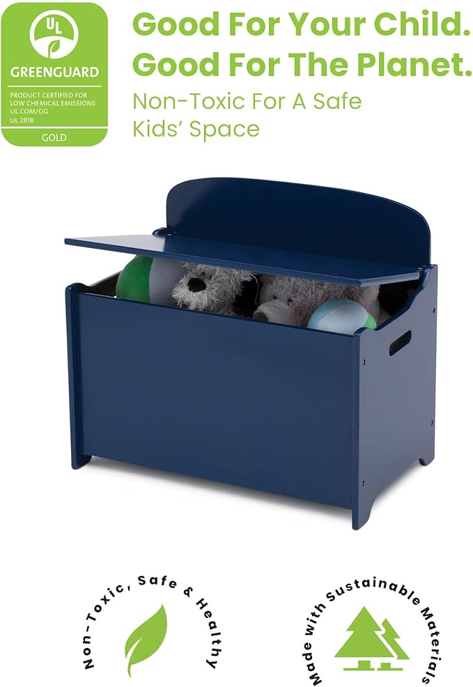 Delta Children MySize Deluxe Toy Box, Deep Blue - Image 3