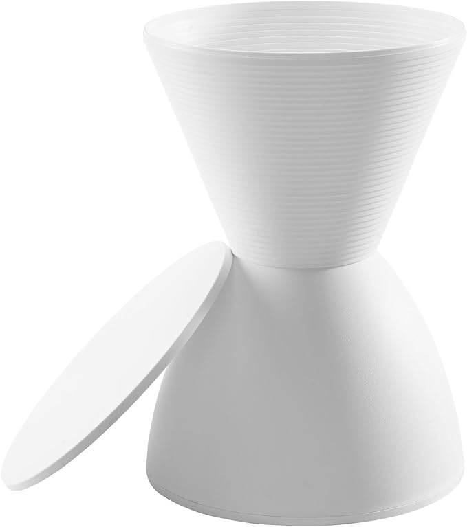 Modway Haste Contemporary Modern Hourglass Accent Stool in White - Image 4