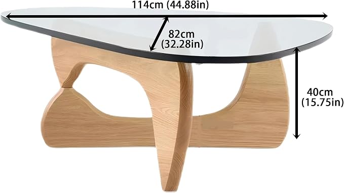 EASYSOUL Modern Glass Coffee Table, 32.68W x 22.44L x 15.75H in, Abstract Round - Image 2