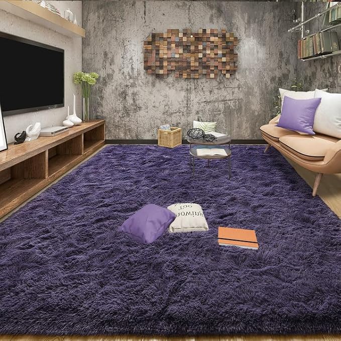 Tepook Fluffy Large Rugs for Living Room, Shag Area Rug 6x9 Soft Carpet for by Tepook