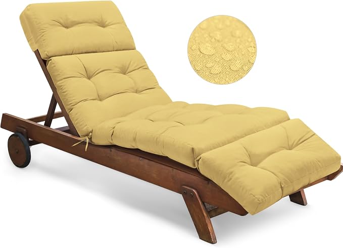 Outdoor Chaise Lounge Chair Cushion 74.4 x 22 x 4.7 Inches Memory Foam Lounge by Tycdiose