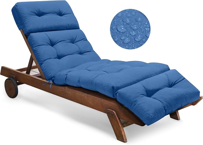 Outdoor Chaise Lounge Chair Cushion Waterproof 74.4 x 22 x 4.7 Inches Lounge by Tycdiose