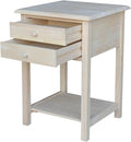 International Concepts, 25.6"H Rectangular Lamp/ End/ Side Table, 2 Drawers by InternationalConcepts