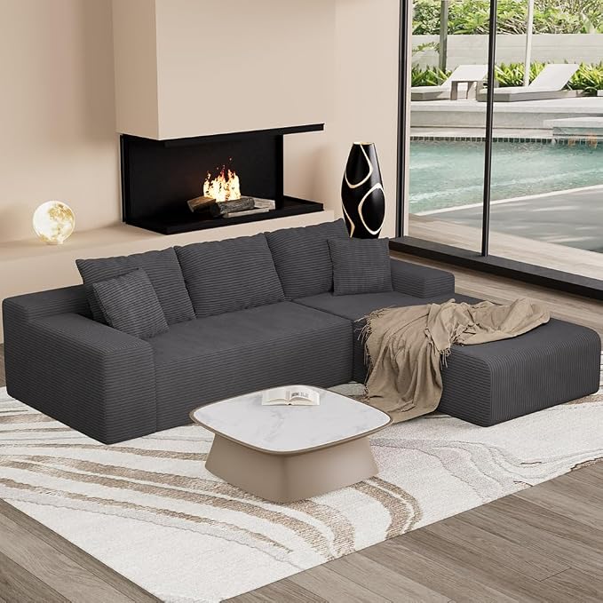 96" L Shaped Modular Sectional Sofa, Boneless Cloud Couch by Unknown