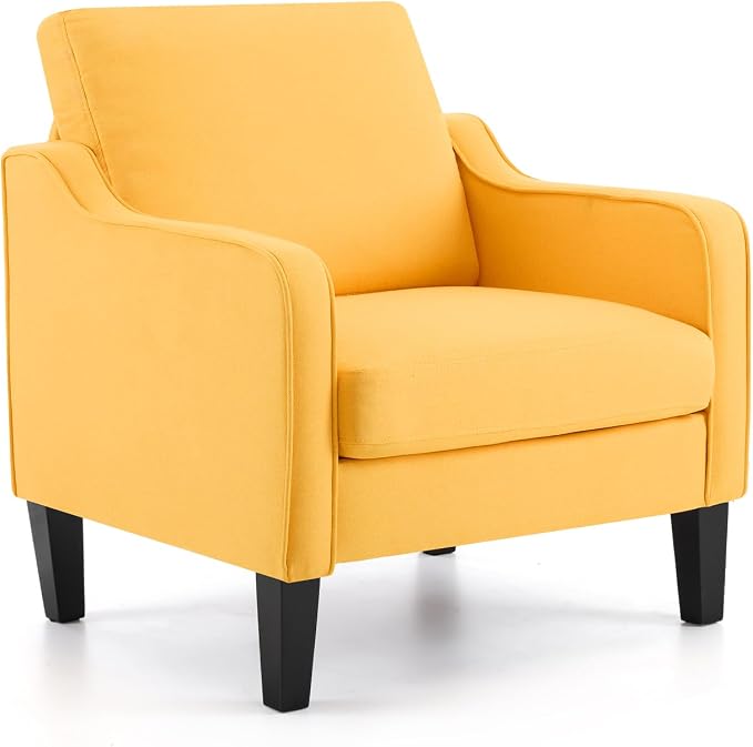 VINGLI Accent Chair for Living Room Chairs Yellow Reading Chair for Bedroom by VINGLI