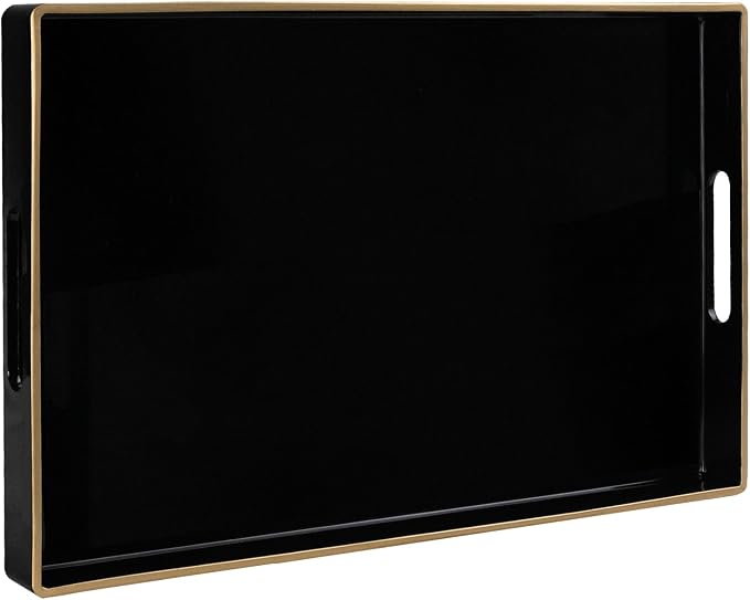 MAONAME Black Decorative Tray for Coffee Table, Modern Serving Tray by MAONAME