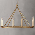 LOVEDIMA Gold Wagon Wheel Chandelier Rustic 35.4'' Candle-Shaped Metal by LOVEDIMA