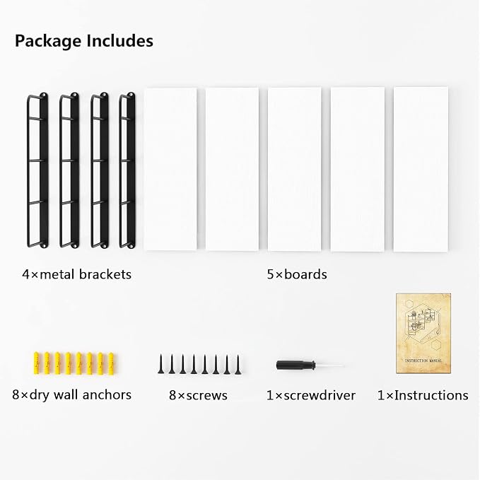 MXCSE Wall Shelves, Wall Mounted Bookshelves, DIY Floating Shelves - Image 9
