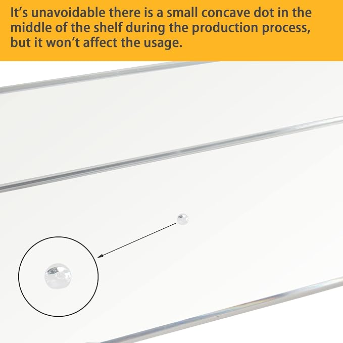 Weiai Clear Acrylic Shelves 12 Inch, Floating Wall Mounted Shelf - Image 6