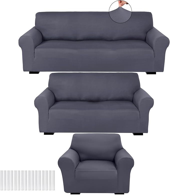 Peryiter 3 Pcs Couch and Loveseat Covers Set Sofa Cover by Peryiter