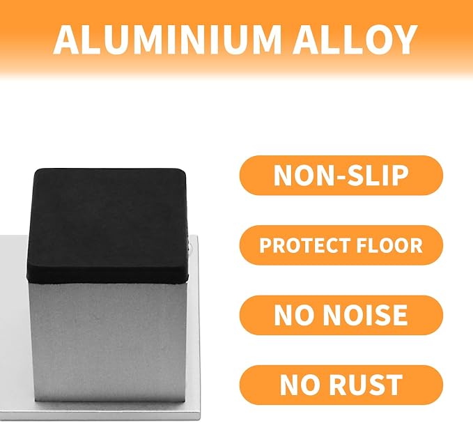 4Pcs 4Inch Metal Furniture Legs, Square Metal Cabinet Support Foot - Image 3