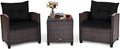 Tangkula 3 Pieces Patio Furniture Set, PE Rattan Wicker 3 Pcs Outdoor Sofa Set by TANGKULA