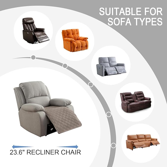Genina Waterproof Recliner Chair Covers, Recliner Cover - Image 5