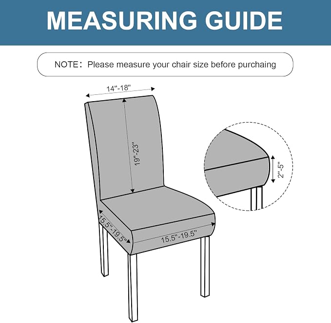 Genina Waterproof Chair Covers for Dining Room, Stretch Jacquard Dining Chair - Image 4