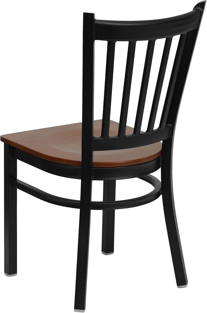 Flash Furniture HERCULES Series Black Vertical Back Metal Restaurant Chair - Image 6